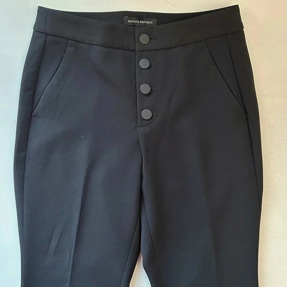 Banana Republic Pants High Rise Cropped  Flare Trousers Black Size 0 NWOT - Picture 15 of 16